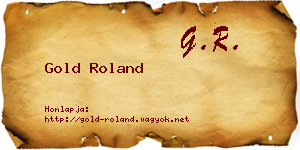 Gold Roland névjegykártya